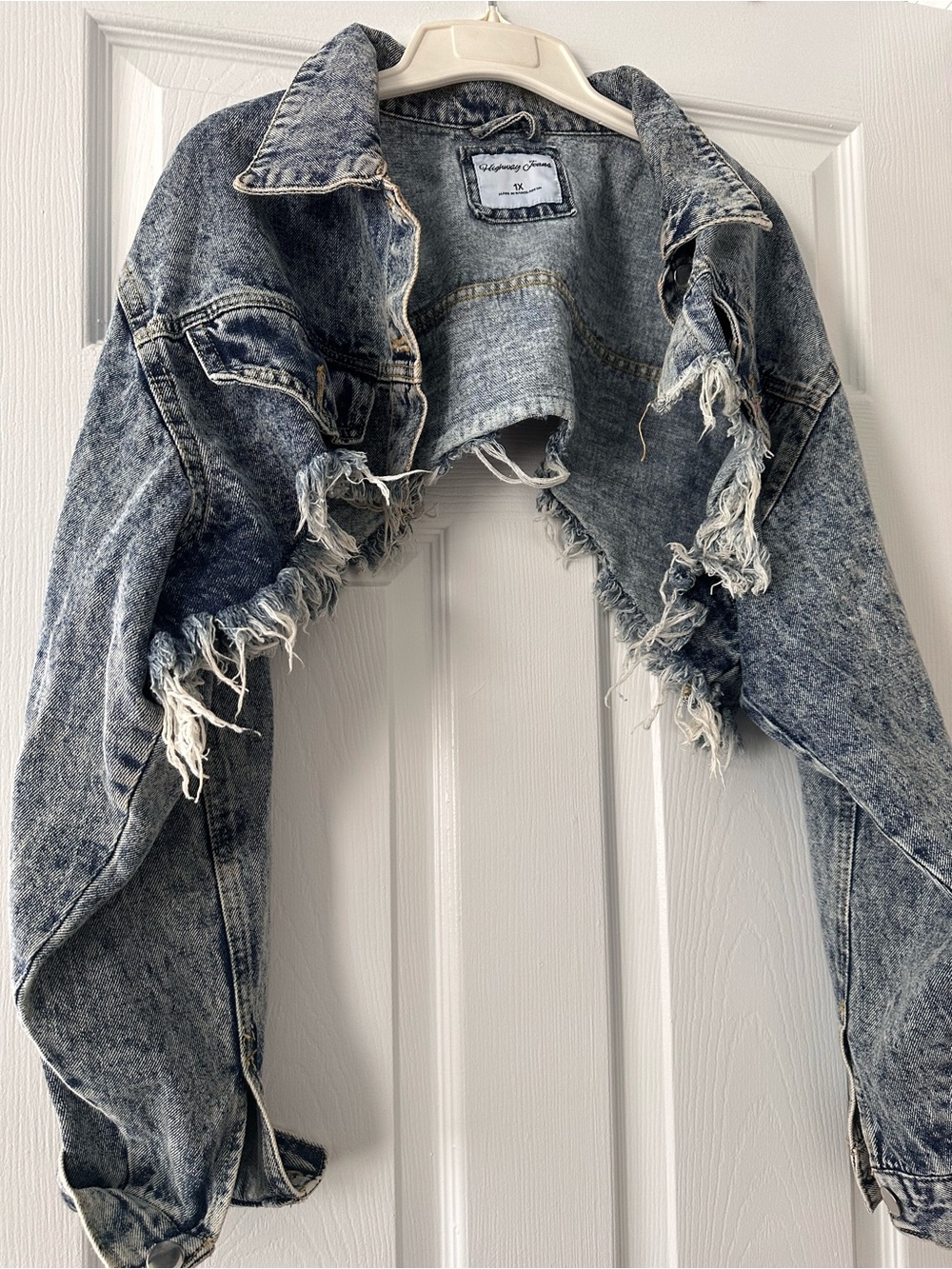 Highway Jeans Light Blue Acid-Wash Bolero Shrug Denim Jacket
